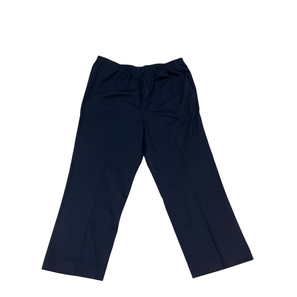 Alfred Dunner Womens Elastic Waist Navy Pull-On Pants Size 18W - New